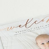 "Welcome Ribbon" - Birth Announcements in Charcoal by Erica Krystek - Detail