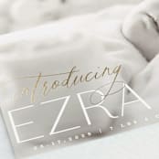 "Flourished" - Birth Announcements in Ice by Everett Paper Goods - Detail