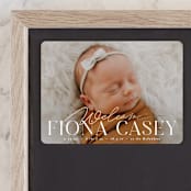 "Welcoming" - Birth Announcements in Cotton by Everett Paper Goods - Front