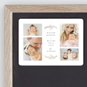 "Delicate Foliage" - Birth Announcements in Onyx by Brandy Folse - Front