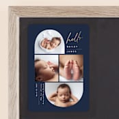 "So Current" - Birth Announcements in Navy by Carolyn MacLaren - Front