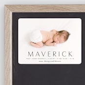 "Straight Forward" - Birth Announcements in Ebony by Kaydi Bishop - Front