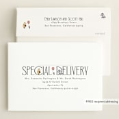 "Silly Old Bear" - Birth Announcements in Ink by Heather Schertzer - FREE Recipient Addressing