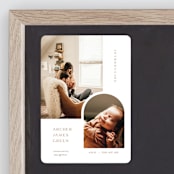 "Modern Inset" - Birth Announcements in Cotton by Robin Ott - Front