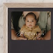 "Modern Meet" - Birth Announcements in Linen by Erica Krystek - Front