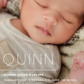 "simply ours" - Birth Announcements in Powder by Sara Hicks Malone - Detail