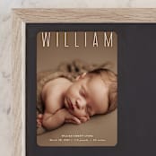 "Skyline" - Birth Announcements in Pearl by Sara Hicks Malone - Front