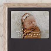 "Sweeping Name" - Birth Announcements in Cloud by Alethea and Ruth - Front