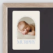 "Type Arch" - Birth Announcements in Bluebird Day by Baumbirdy - Front