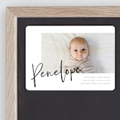 "Clean Lines" - Birth Announcements in Blackboard by Amy Payne - Front