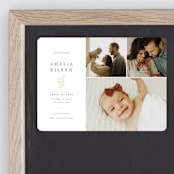 "Tiny Sprig" - Birth Announcements in Sage by Sarah Brown - Front