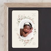 "Wildflower" - Birth Announcements in Eggshell by Itsy Belle Studio - Front
