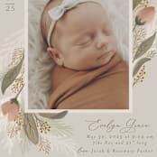 "Boho Bouquet" - Birth Announcements in Rose by Joanna Griffin - Detail