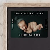 "Typeset" - Birth Announcements in Cotton by Megan Davis - Front