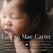 "Heart" - Birth Announcements in Blush by Pixel and Hank - Detail