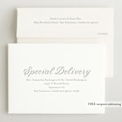 "Georgette" - Birth Announcements in Cotton by Megan Davis - FREE Recipient Addressing