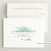"A Wonderful World" - Birth Announcements in Blue Jay by Grae - FREE Recipient Addressing
