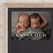 "Double Take" - Birth Announcements in Baby Powder by Hooray Creative - Front