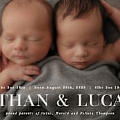 "Double Take" - Birth Announcements in Baby Powder by Hooray Creative - Detail