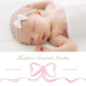"Squiggle bow" - Birth Announcements in Peony by Creo Study - Detail