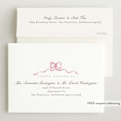 "Squiggle bow" - Birth Announcements in Peony by Creo Study - FREE Recipient Addressing
