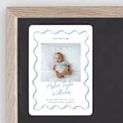 "handdrawn wavy frame" - Birth Announcements in Dusty Blue by Cass Loh - Front