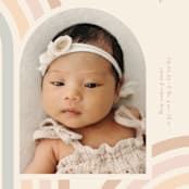 "Mod Rainbow Arch" - Birth Announcements in Taupe by Ashley Iwafuchi - Detail