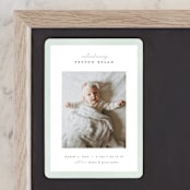 "Story" - Birth Announcements in Sea Salt by Pixel and Hank - Front