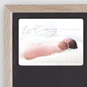"Delightful Welcome" - Birth Announcements in Gravel by Olivia Raufman - Front