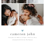 "LOVEABLE" - Birth Announcements in Bluebird by Melanie Kosuge - Detail