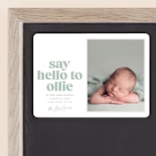 "Clarke" - Birth Announcements in Mint by Robert and Stella - Front