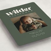"Big Type" - Birth Announcements in Forest by Kristen Knechtel - Detail