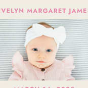 "present perfect" - Birth Announcements in Peony by Megan Davis - Detail