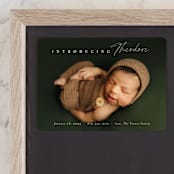 "Simple Emphasis" - Birth Announcements in Cloud by Carolyn MacLaren - Front