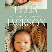 "Double Time" - Birth Announcements in Aloe by Pixel and Hank - Detail