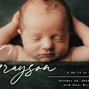 "Linear" - Birth Announcements in Frost by Everett Paper Goods - Detail