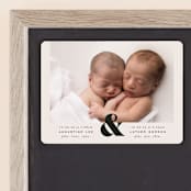 "Ampersand Duo" - Birth Announcements in Ivory by Alethea and Ruth - Front