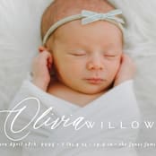 "Serenity" - Birth Announcements in Cloud by Everett Paper Goods - Detail