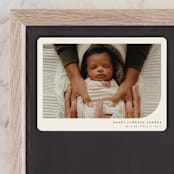 "Simple Photo" - Birth Announcements in Almond by Brianne Larsen - Front