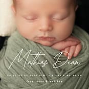 "Simplest Script" - Birth Announcements in Clay by Erica Krystek - Detail