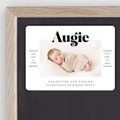 "Bold Name Frame" - Birth Announcements in Ash by Alethea and Ruth - Front