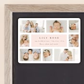 "Family Album" - Birth Announcements in Blush by Maria Alou - Front