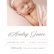 "Elegance" - Birth Announcements in Peony by Pixel and Hank - Detail