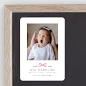 "Sweet Bow" - Birth Announcements in Cotton Candy by Paula Pecevich - Front