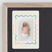 "Wavy Pastel Frame" - Birth Announcements in Cream by Baumbirdy - Front