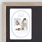 "Festive Monogram" - Birth Announcements in Frost by Corinne Malesic - Front