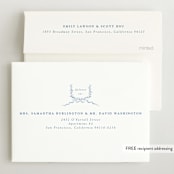 "Festive Monogram" - Birth Announcements in Frost by Corinne Malesic - FREE Recipient Addressing
