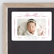 "Bow" - Birth Announcements in Poppy by Olivia Kanaley Inman - Front