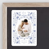 "Daisy Toile" - Birth Announcements in Bluebird by Susan Zinader - Front