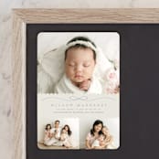 "Scallops" - Birth Announcements in Periwinkle by Laura Hankins - Front